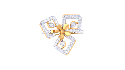 Lumiere Floral Radiance Ring In Sculpted Gold - 0.55 Ct Diamond