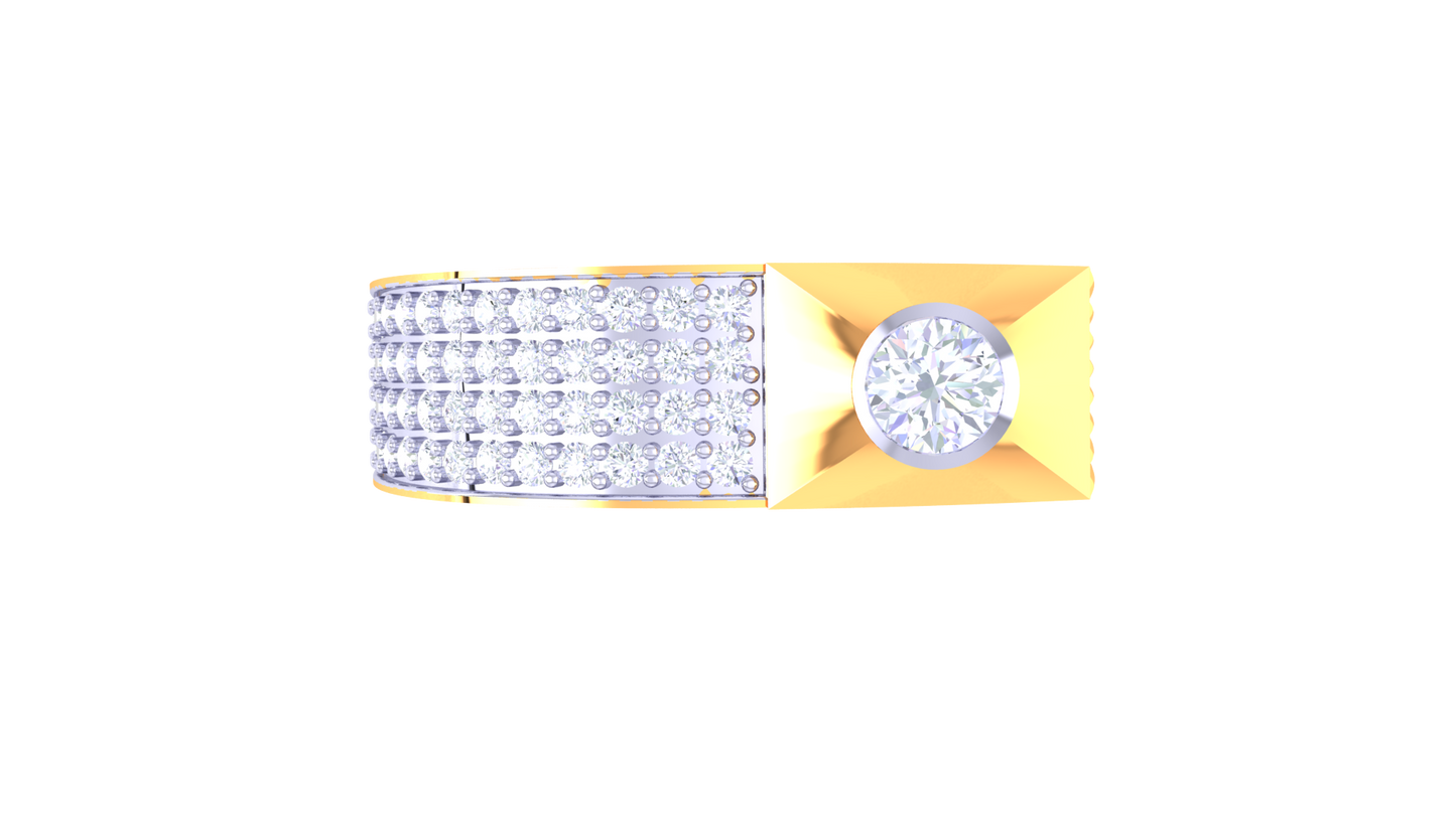 Iconique Apex Solitaire Golden Band – 0.60 Ct Round Diamond Ring