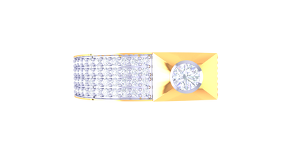 Iconique Apex Solitaire Golden Band – 0.60 Ct Round Diamond Ring