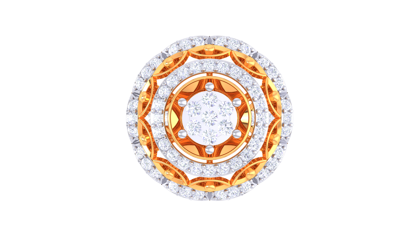 Lumière Couronne Spirale – 0.66 Ct Brilliant Round Diamond Gold Ring
