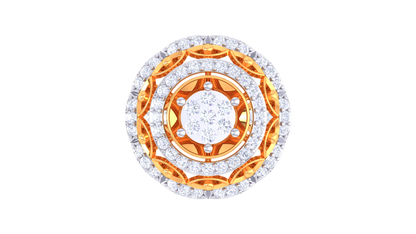 Lumière Couronne Spirale – 0.66 Ct Brilliant Round Diamond Gold Ring