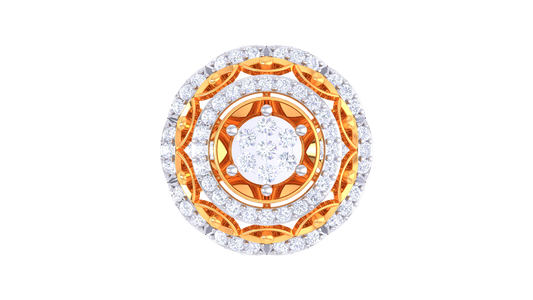 Lumière Couronne Spirale – 0.66 Ct Brilliant Round Diamond Gold Ring