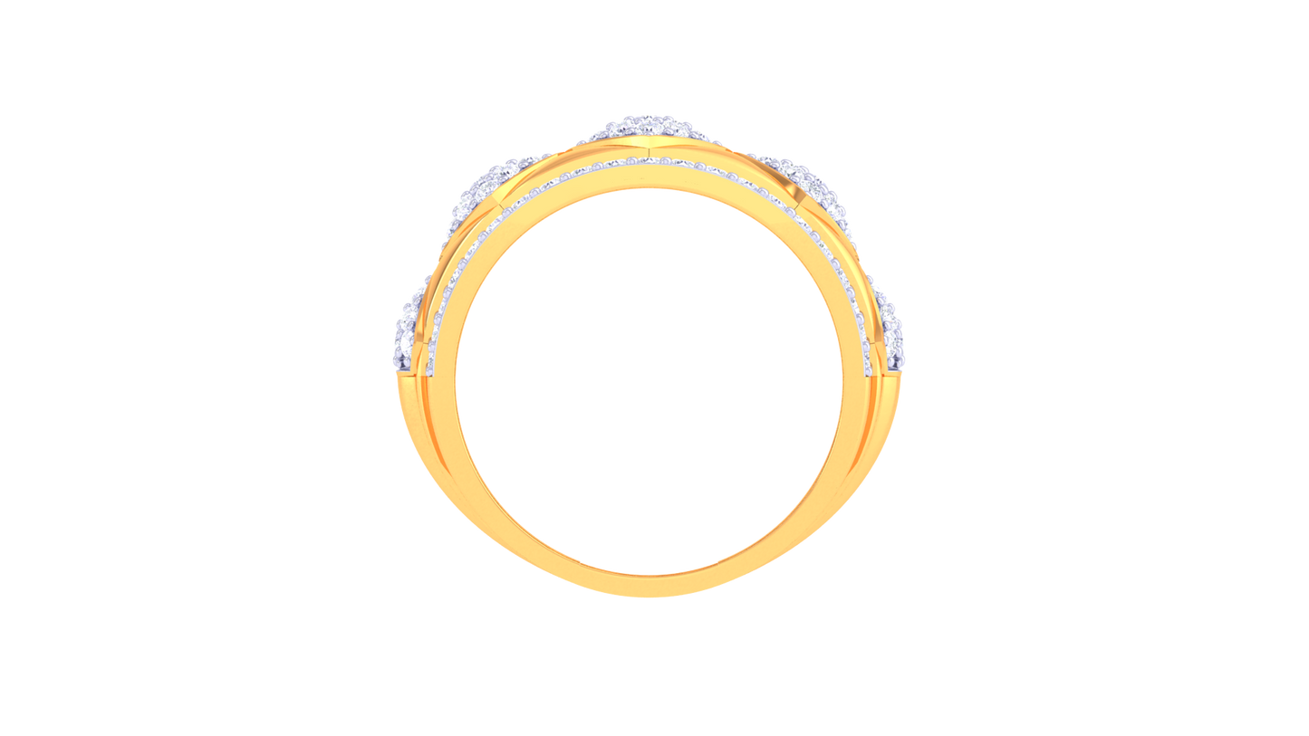 Éclat Mosaïque Geometric Rose Gold Ring – 1.01 Ct SquareCut Diamonds