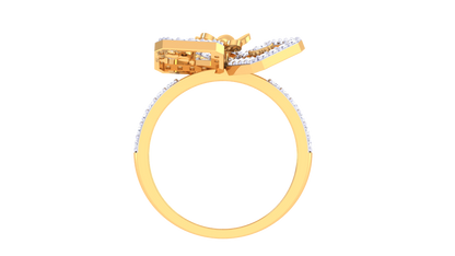 Lumiere Floral Radiance Ring In Sculpted Gold - 0.55 Ct Diamond
