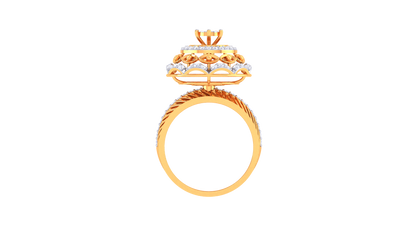 Lumière Couronne Spirale – 0.66 Ct Brilliant Round Diamond Gold Ring