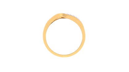 Lumiere Radiant Weave Gold Ring – 0.32 Ct Round Diamond