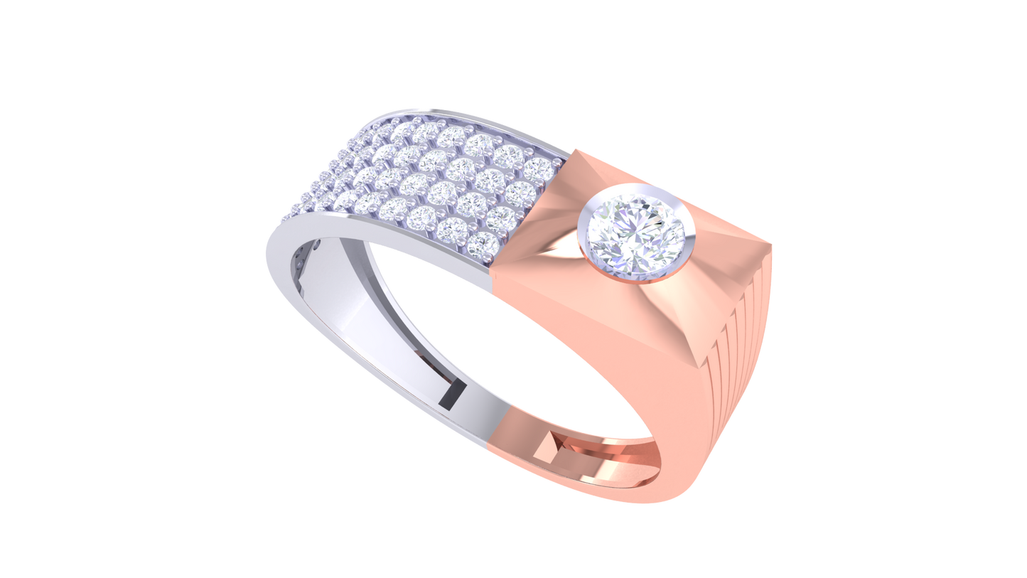 Iconique Apex Solitaire Golden Band – 0.60 Ct Round Diamond Ring