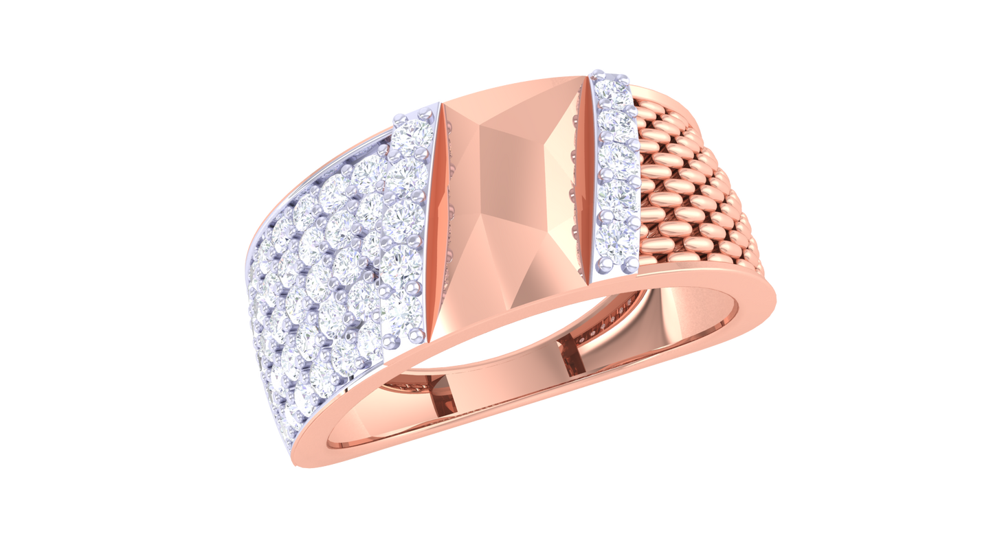 Lumière Facette Radiance – 0.6 Ct Round Diamond Gold Ring