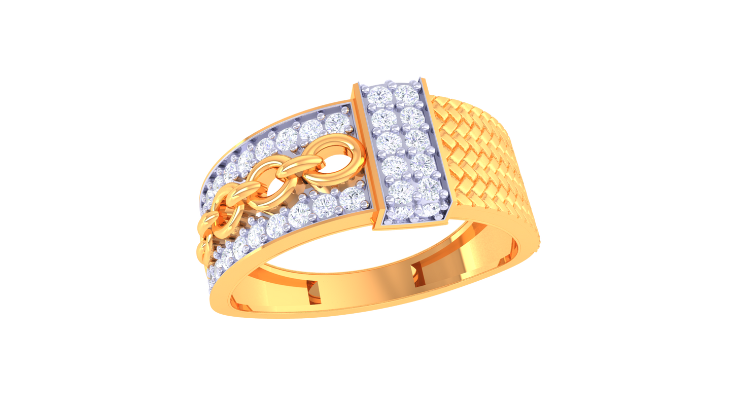 Lumière Radiance Crest – 0.42 Ct Diamond Gold Ring