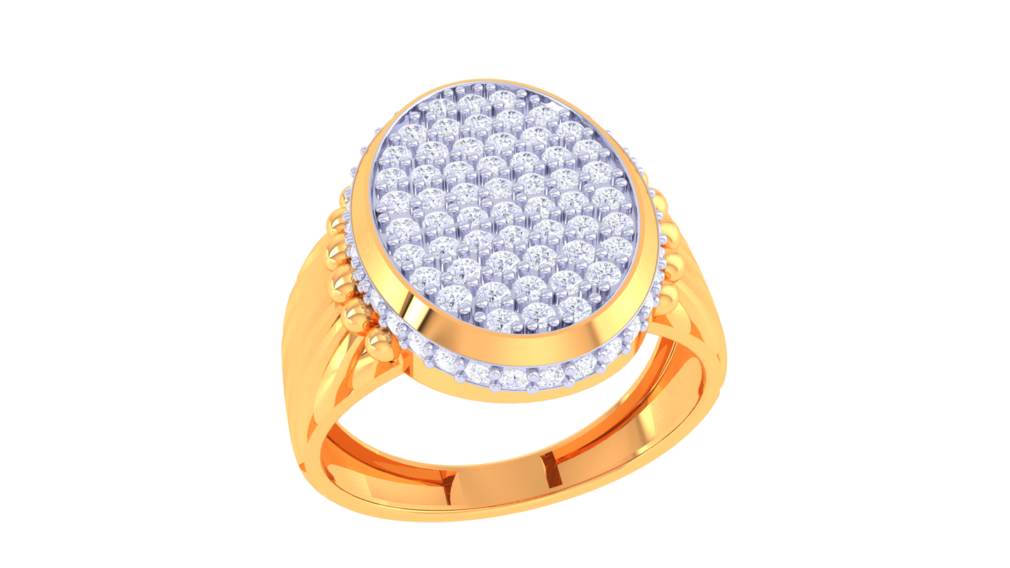 Trilune Ovale Astralis – 0.89 Ct Round Diamond Gold Ring
