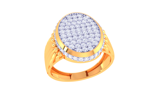 Trilune Ovale Astralis – 0.89 Ct Round Diamond Gold Ring