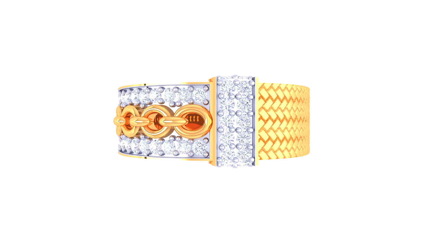 Lumière Radiance Crest – 0.42 Ct Diamond Gold Ring