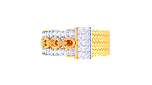 Lumière Radiance Crest – 0.42 Ct Diamond Gold Ring