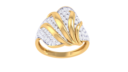 Eclat Radiant Flame Ring in Gold – 0.31 Ct Dazzling Round Cut Diamonds