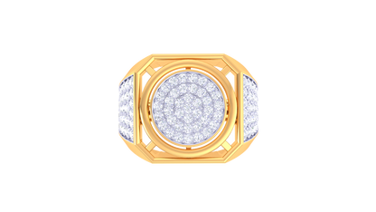 Éclat Géométrie Audacieuse – 1.06 Ct Round Diamond Gold Ring