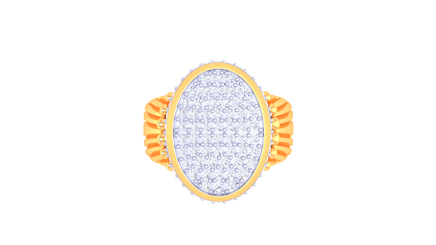 Trilune Ovale Astralis – 0.89 Ct Round Diamond Gold Ring