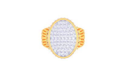 Trilune Ovale Astralis – 0.89 Ct Round Diamond Gold Ring