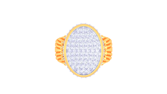 Trilune Ovale Astralis – 0.89 Ct Round Diamond Gold Ring