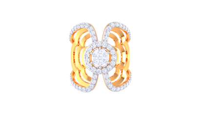 Éclat Papillon Radiance – 0.75Ct Dazzling Round  Diamond Gold Ring