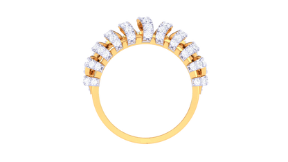 Lumiere Waves of Light Ring - 0.96 Ct Diamonds In Sculpted Gold