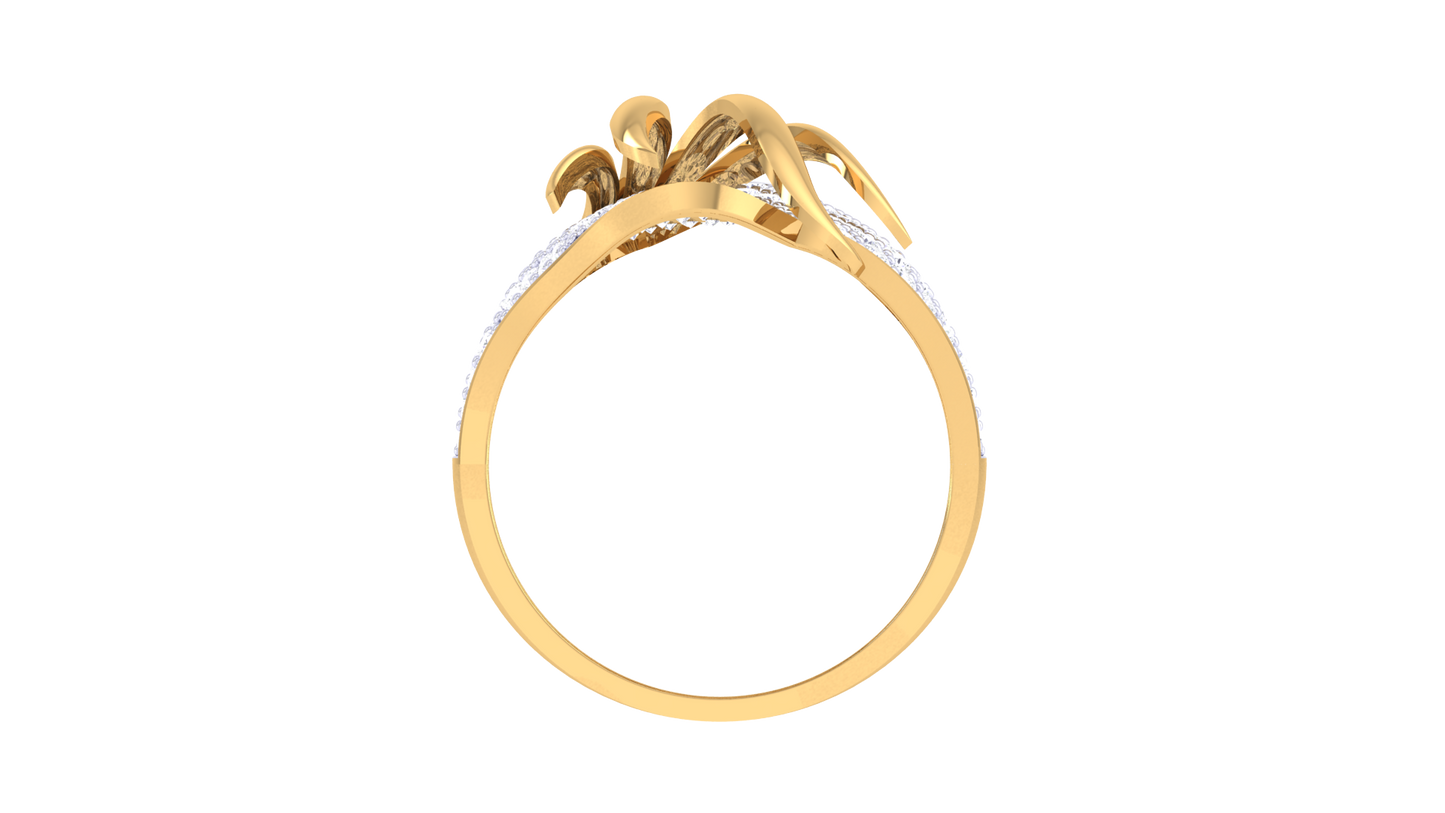 Eclat Radiant Flame Ring in Gold – 0.31 Ct Dazzling Round Cut Diamonds