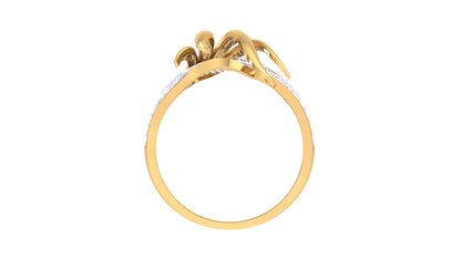 Eclat Radiant Flame Ring in Gold – 0.31 Ct Dazzling Round Cut Diamonds