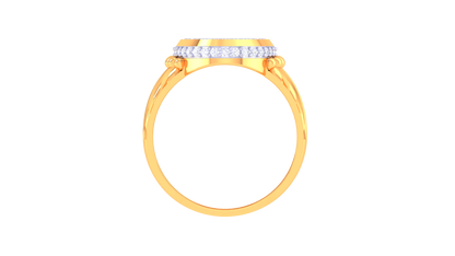 Trilune Ovale Astralis – 0.89 Ct Round Diamond Gold Ring