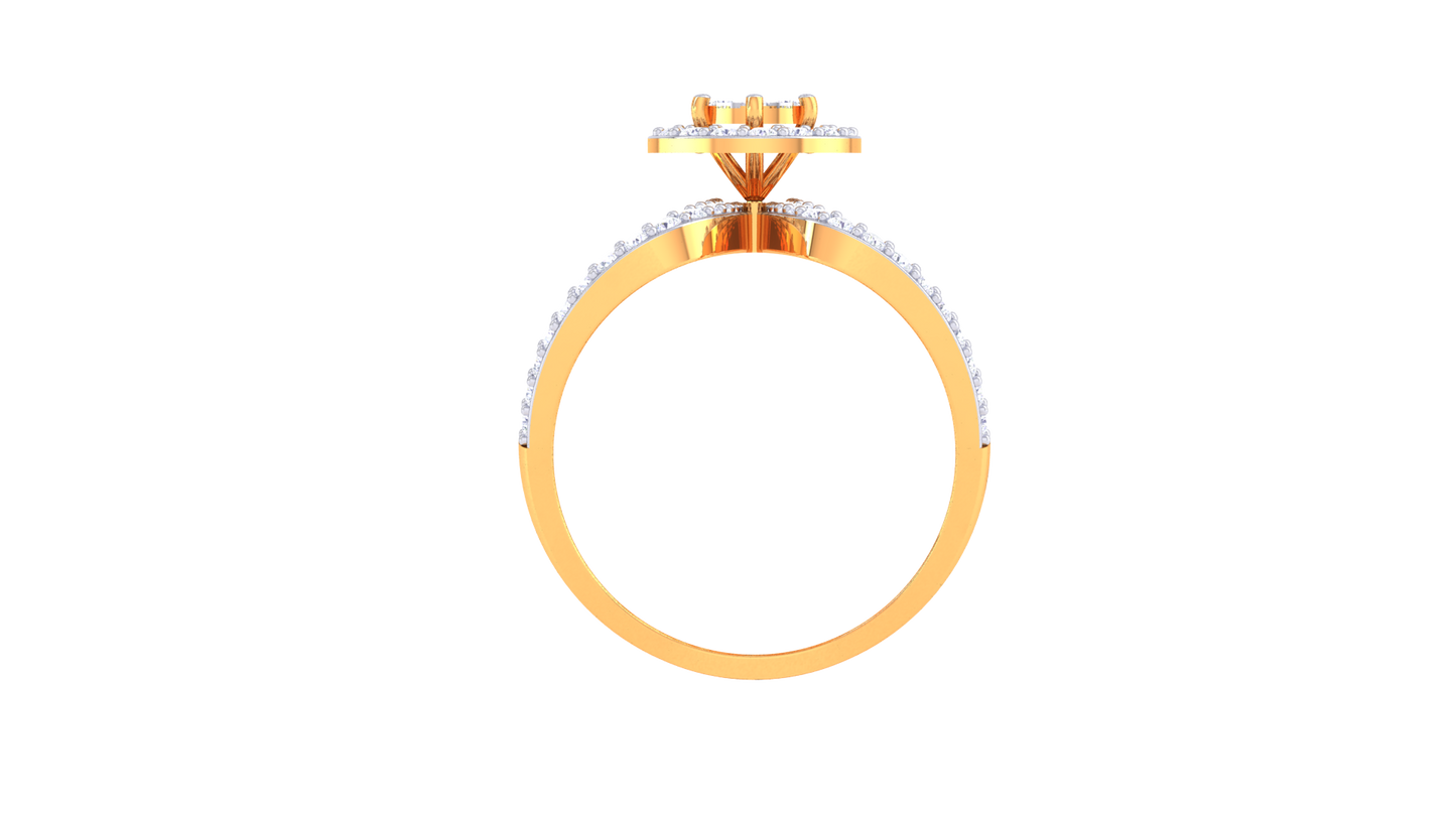 Éclat Papillon Radiance – 0.75Ct Dazzling Round  Diamond Gold Ring