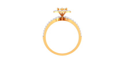 Éclat Papillon Radiance – 0.75Ct Dazzling Round  Diamond Gold Ring