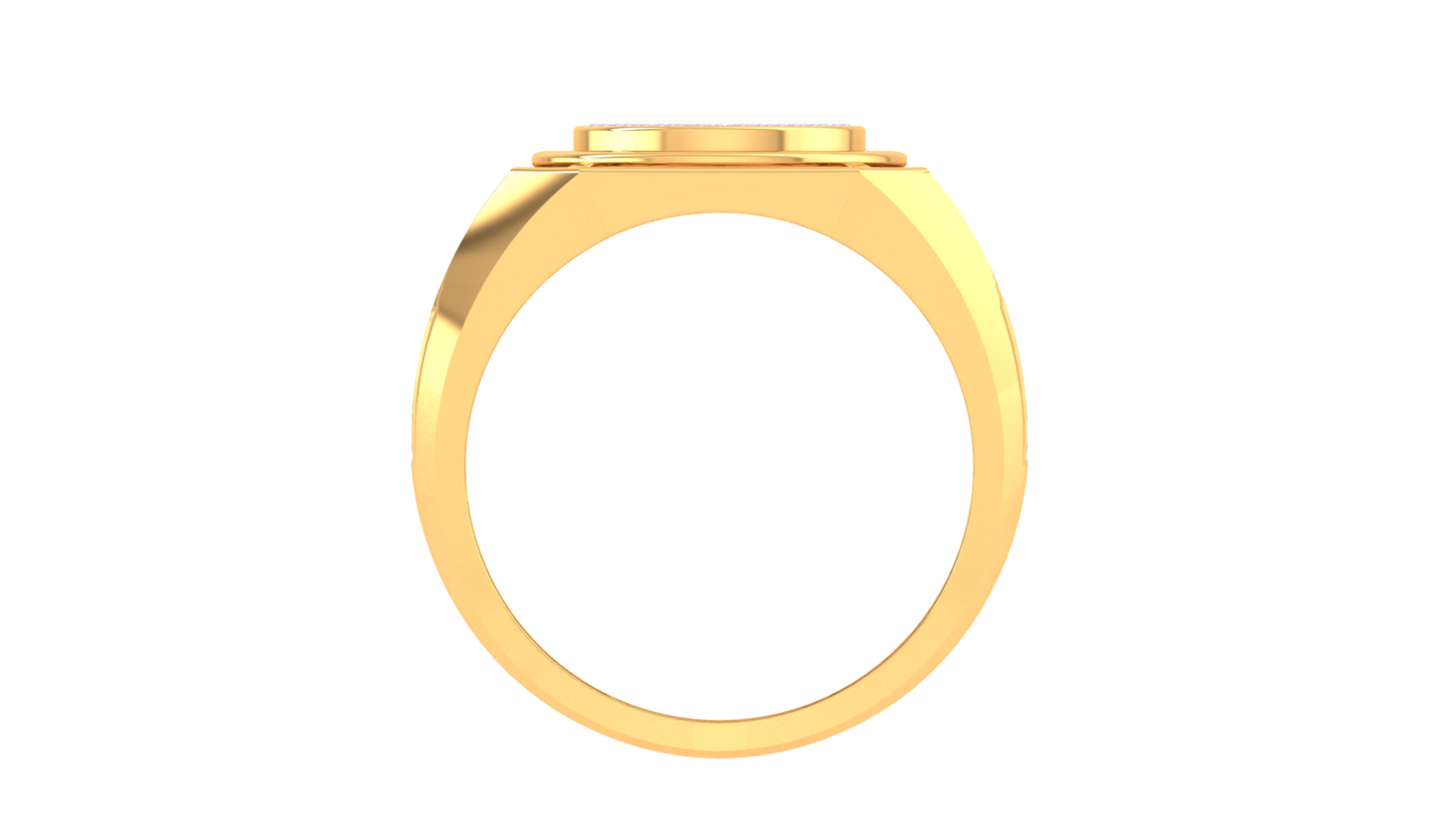 Éclat Géométrie Audacieuse – 1.06 Ct Round Diamond Gold Ring