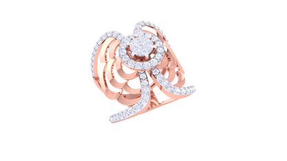 Éclat Papillon Radiance – 0.75Ct Dazzling Round  Diamond Gold Ring