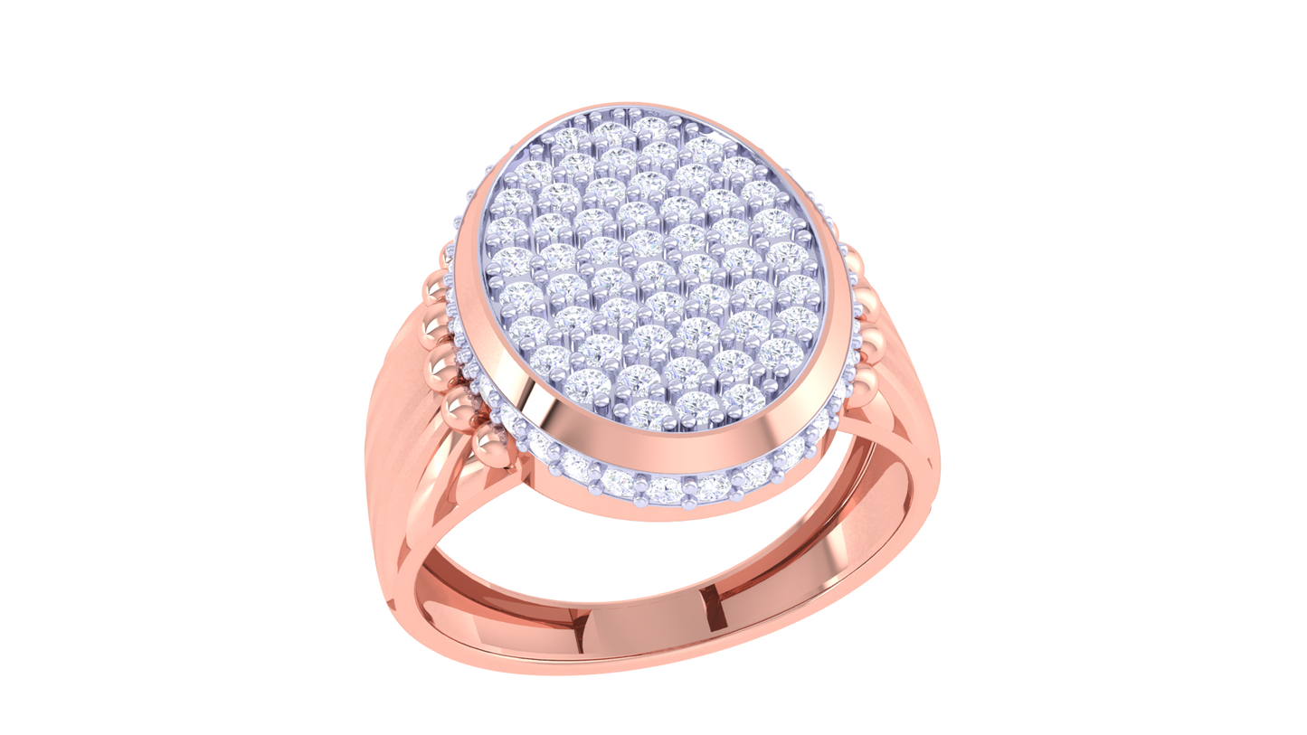 Trilune Ovale Astralis – 0.89 Ct Round Diamond Gold Ring