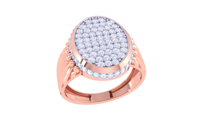 Trilune Ovale Astralis – 0.89 Ct Round Diamond Gold Ring