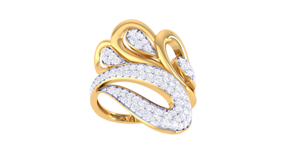 Lumiere Golden Cascade Ring – 0.55 Ct Diamonds