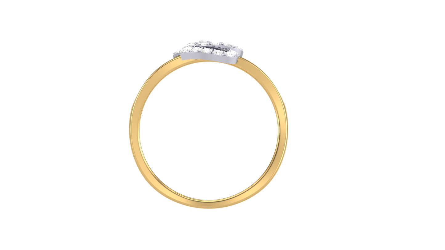 Lumiere Twin Heart Ring In Yellow Gold – 0.21 Ct Round Diamonds