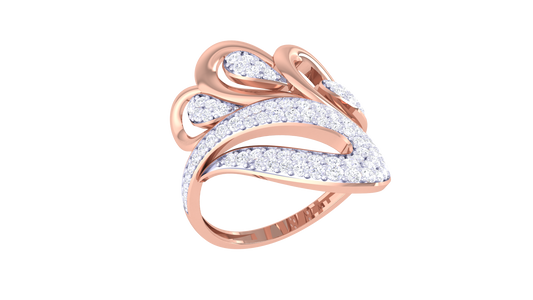 Lumiere Golden Cascade Ring – 0.55 Ct Diamonds