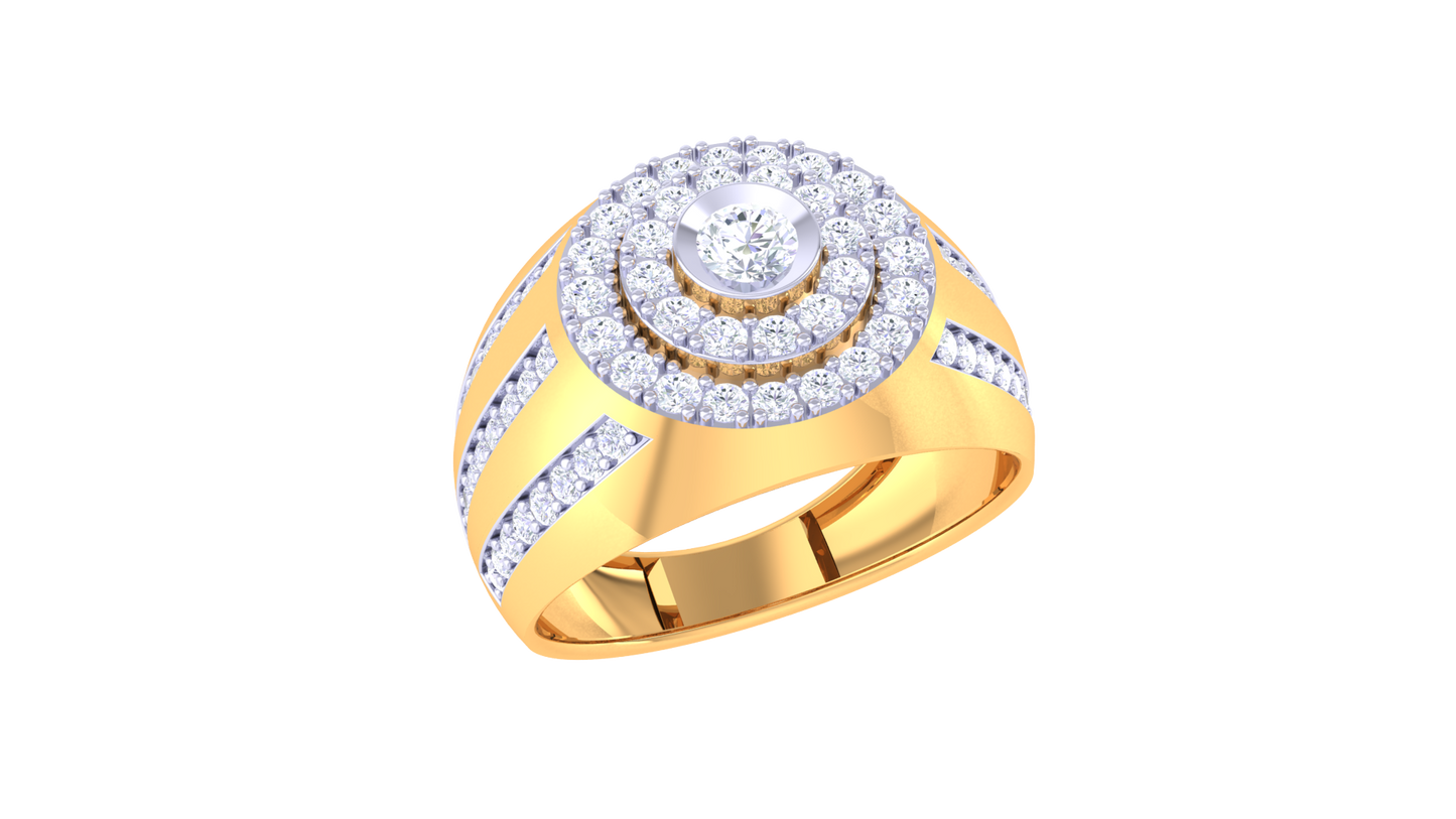 Lumière Aura Radiance – 0.89 Ct Round Diamond Gold Ring