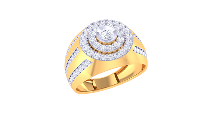 Lumière Aura Radiance – 0.89 Ct Round Diamond Gold Ring