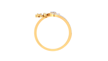Eclat Floral Cluster Rose Gold Ring With 0.34 Ct Brillant Cut Diamonds – Intertwined Bands and Blooming Brilliance