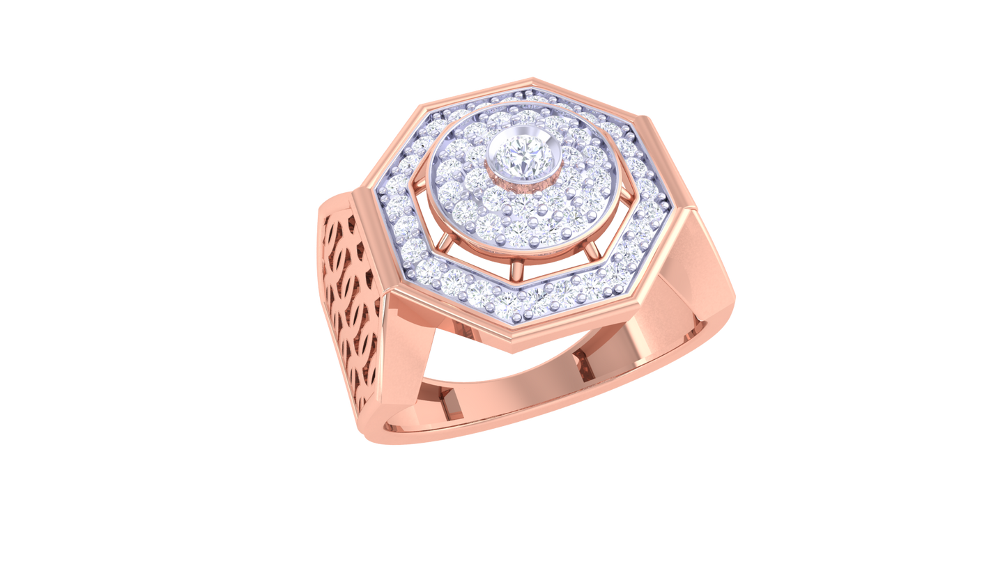 Éclat Octave Allure – 0.52 Ct Round Diamond Gold Ring