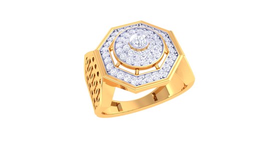 Éclat Octave Allure – 0.52 Ct Round Diamond Gold Ring