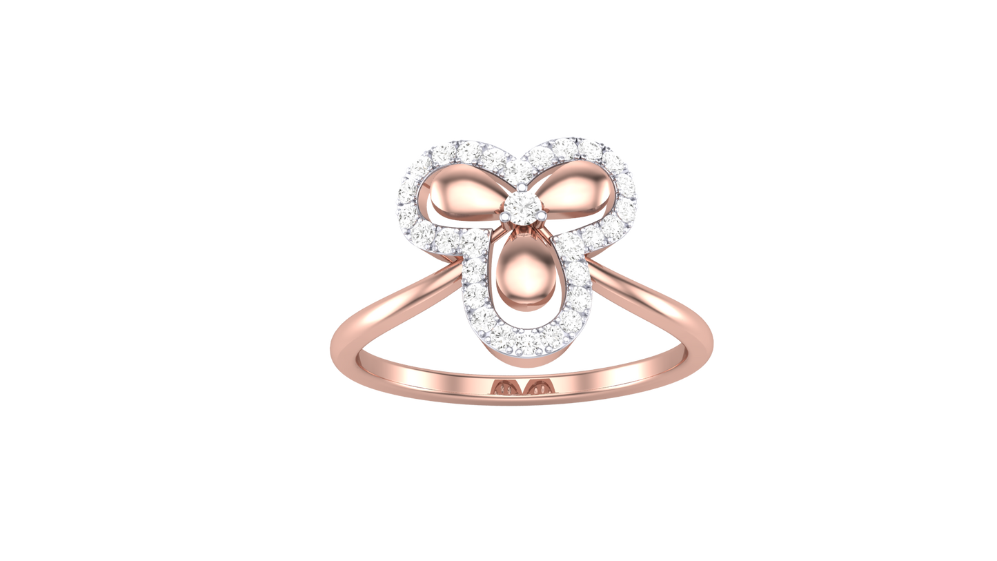 Lumiere Bloom Halo Ring In Rose Gold – 0.21 Ct Round Diamond Accents