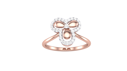 Lumiere Bloom Halo Ring In Rose Gold – 0.21 Ct Round Diamond Accents