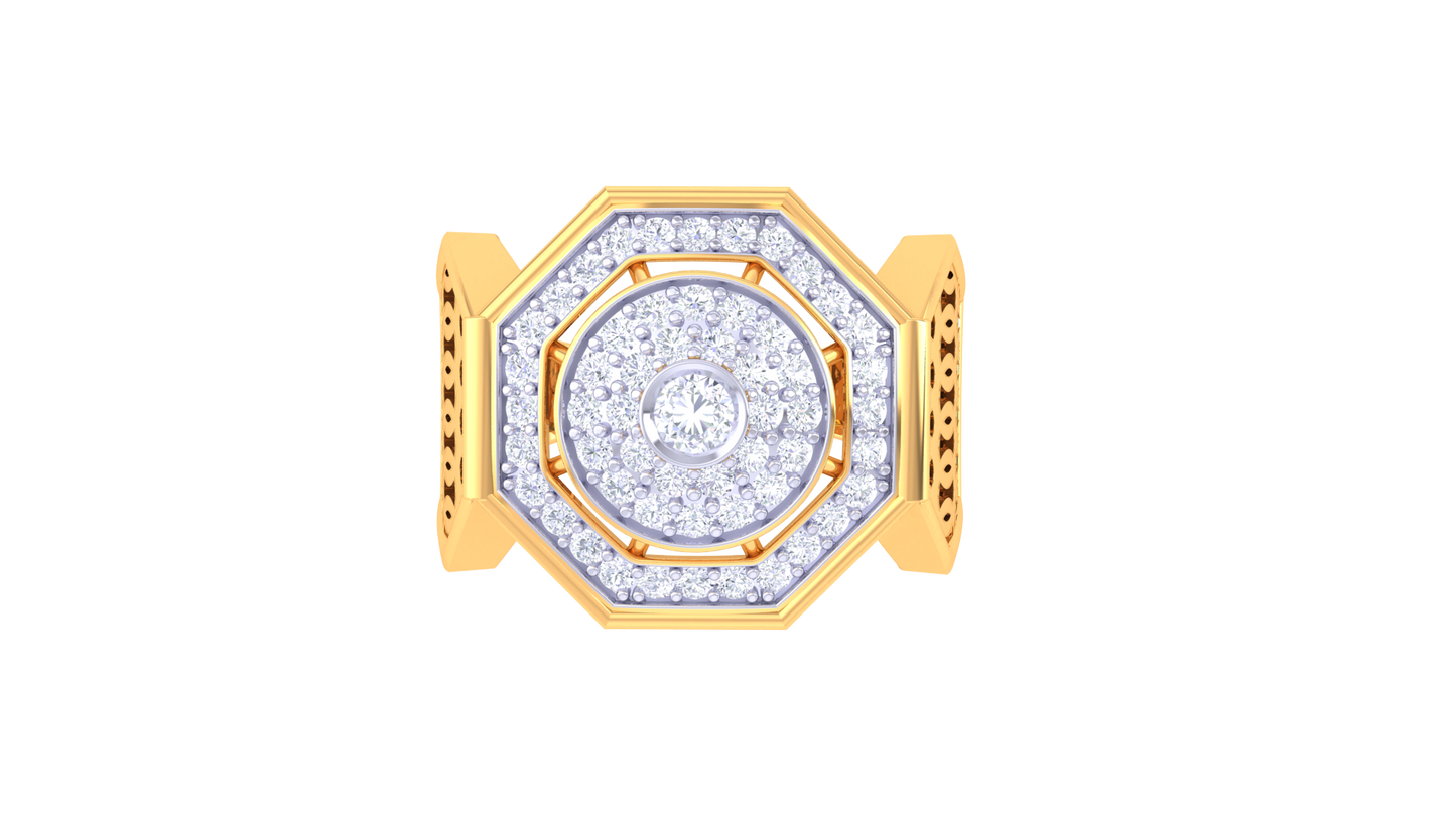 Éclat Octave Allure – 0.52 Ct Round Diamond Gold Ring