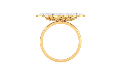 Eclat Ornate Floral Halo Ring in Gold – 0.67 ct Diamond Petal Radiance