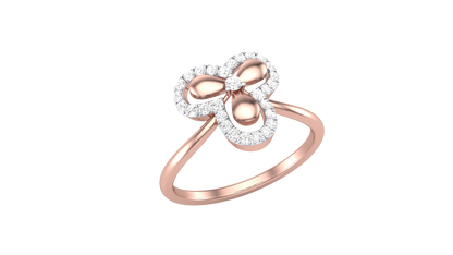 Lumiere Bloom Halo Ring In Rose Gold – 0.21 Ct Round Diamond Accents