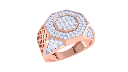 Éclat Octogone Prestige – 0.86 Ct Round Diamond Gold Ring