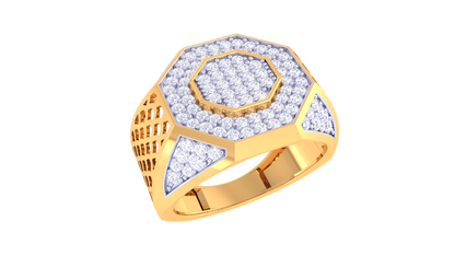 Éclat Octogone Prestige – 0.86 Ct Round Diamond Gold Ring