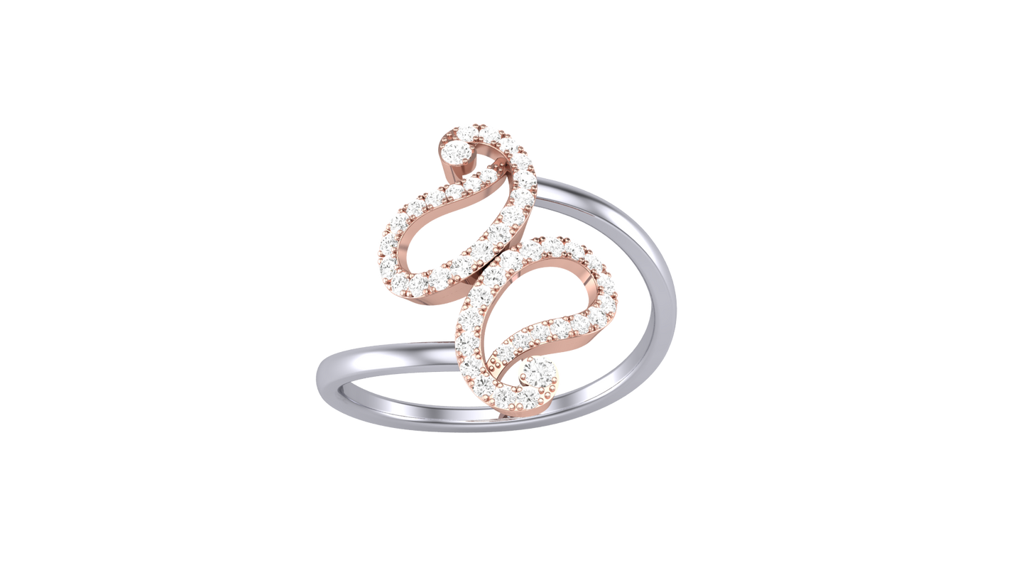 Lumiere Sculpted Grace Dual-Tone Ring - 0.23 Ct Round Diamonds