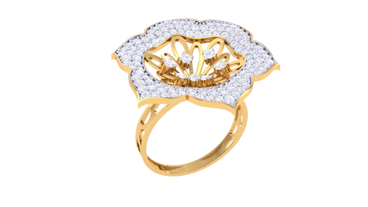 Eclat Blooming Stamen Ring In Rose Gold – 0.79 Ct Dazzling Diamonds